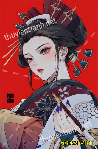 Tranh dán tường hoa cô gái Geisha Nhật Bản-ADHGS241211-11 - Kết quả tìm kiếm tranh tường